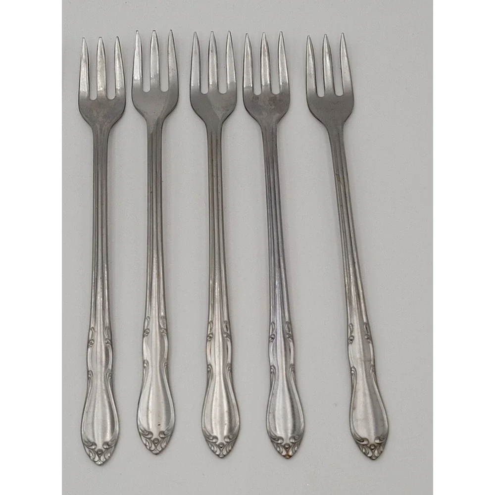 Vtg Homestead Oneida Simeon L George H Rogers Cocktail Forks Stainless Set Of 11